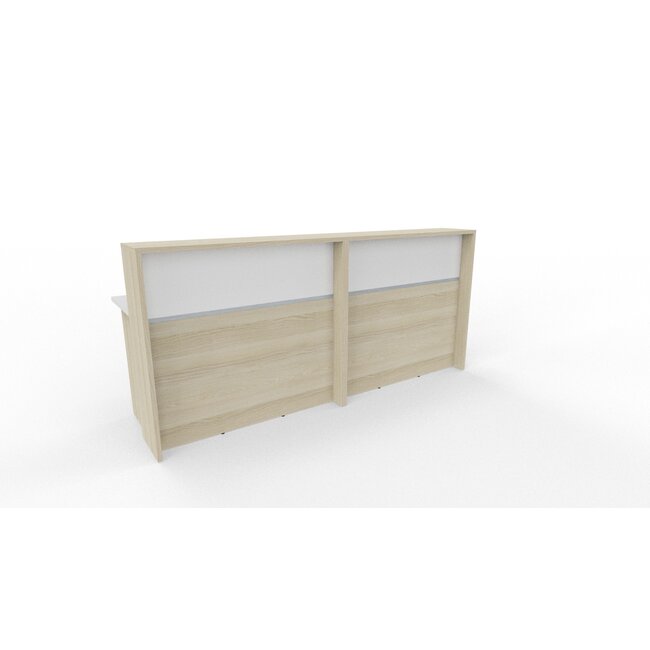 Empfangstheke AS-Line II 280 cm – zweifarbige Front ohne Sockel