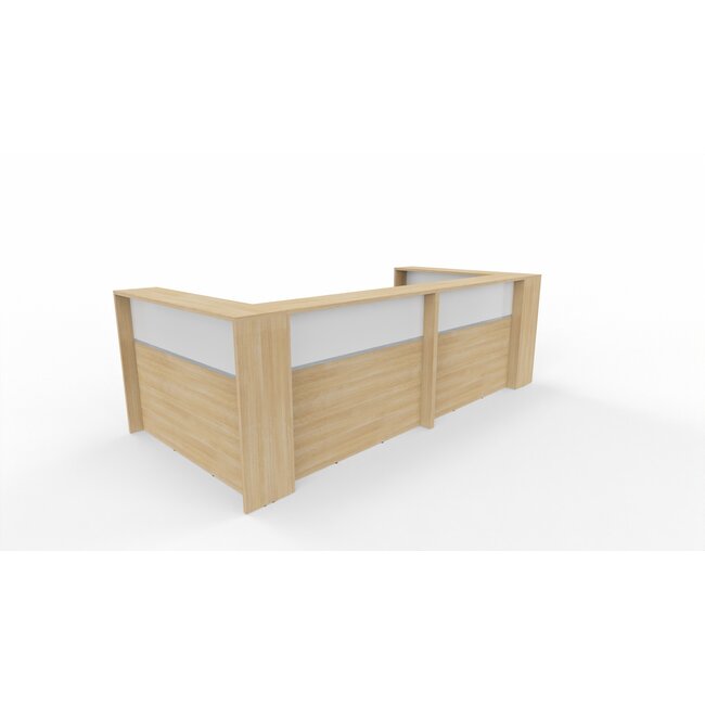 Empfangstheke AS-Line II U-Form 344 cm – zweifarbige Front ohne Sockel