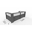 Empfangstheke AS-Line II U-Form 344 cm – zweifarbige Front ohne Sockel