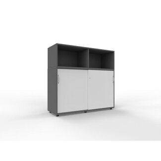 Schiebetürenschrank 3 OH mit Regal - 140 cm breit