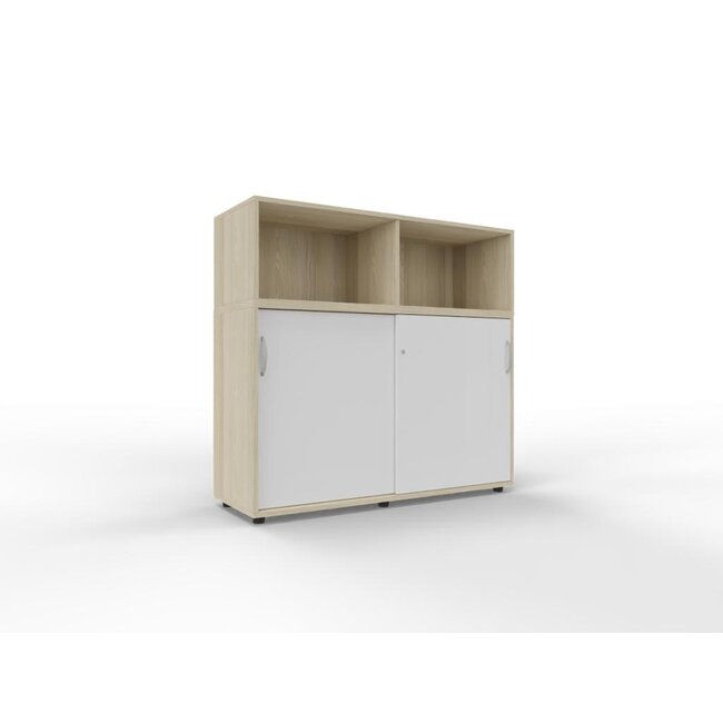 Hochwertiger Schiebetürenschrank 3 OH mit Regal - 140 cm breit