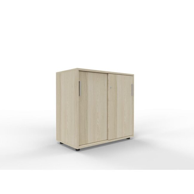 Hochwertiger Schiebetürenschrank – 90 cm breit, 2 Ordnerhöhen, variable Tiefe (42–60 cm)