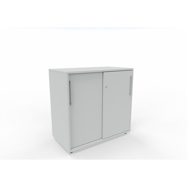 Hochwertiger Schiebetürenschrank – 90 cm breit, 2 Ordnerhöhen, variable Tiefe (42–60 cm)