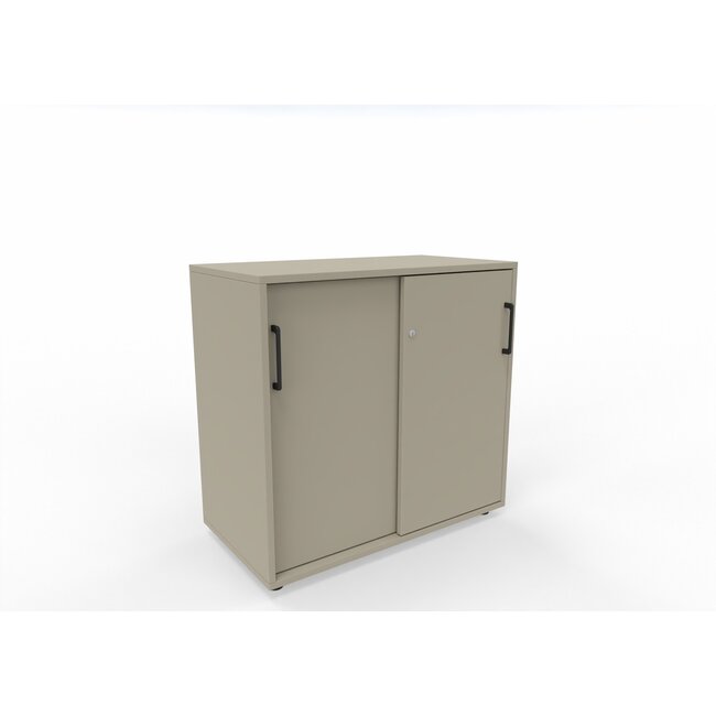 Hochwertiger Schiebetürenschrank – 90 cm breit, 2 Ordnerhöhen, variable Tiefe (42–60 cm)