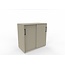 Hochwertiger Schiebetürenschrank – 90 cm breit, 2 Ordnerhöhen, variable Tiefe (42–60 cm)
