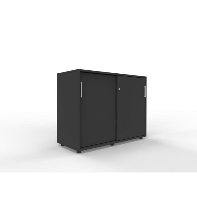 Hochwertiger Schiebetürenschrank – 110 cm breit, 2 Ordnerhöhen, variable Tiefe (42–60 cm)