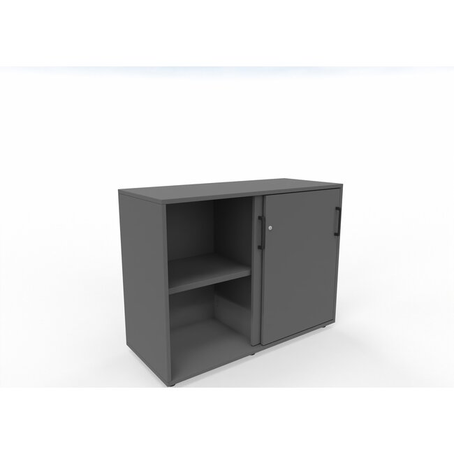 Hochwertiger Schiebetürenschrank – 110 cm breit, 2 Ordnerhöhen, variable Tiefe (42–60 cm)