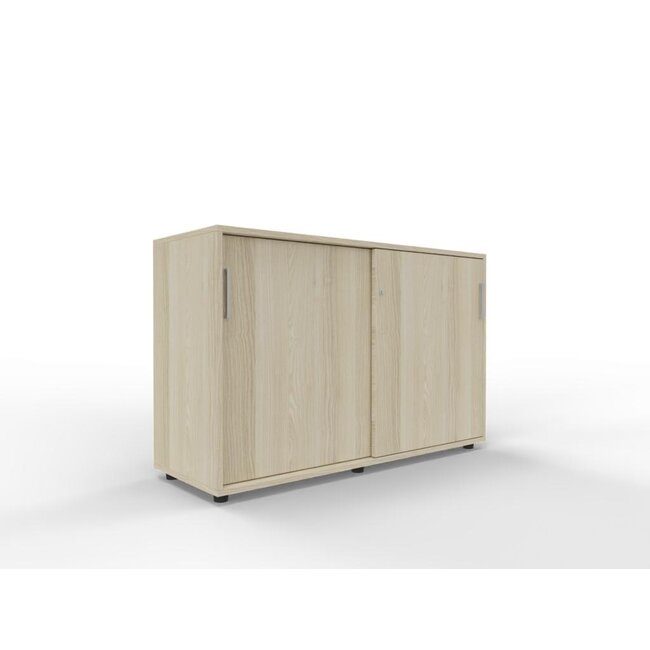 Hochwertiger Schiebetürenschrank – 130 cm breit, 2 Ordnerhöhen, variable Tiefe (42–60 cm)