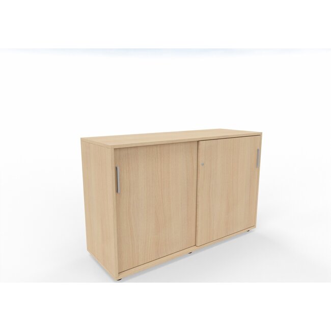 Hochwertiger Schiebetürenschrank – 130 cm breit, 2 Ordnerhöhen, variable Tiefe (42–60 cm)