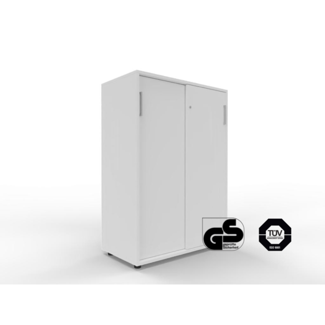 Hochwertiger Schiebetürenschrank – 90 cm breit, 3 Ordnerhöhen, variable Tiefe (42–60 cm)