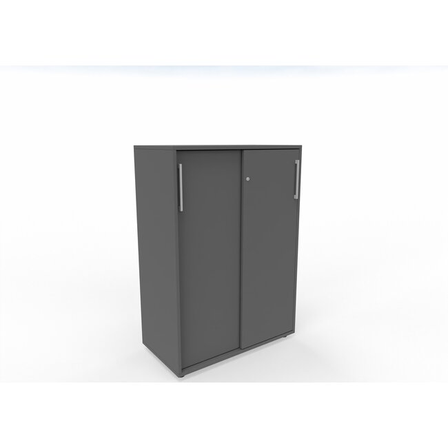 Hochwertiger Schiebetürenschrank – 90 cm breit, 3 Ordnerhöhen, variable Tiefe (42–60 cm)