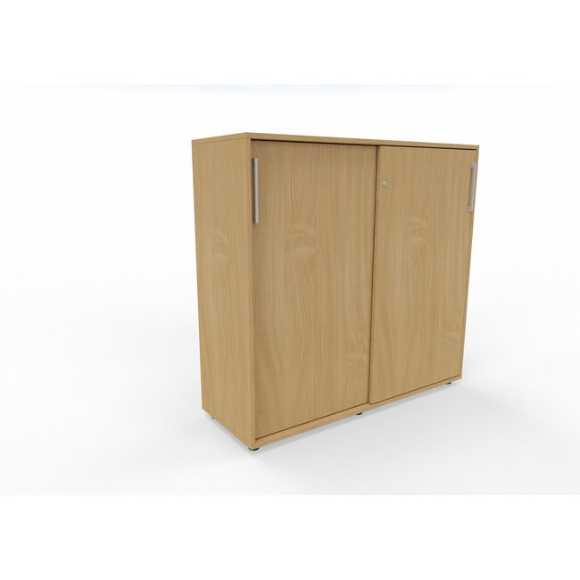 Hochwertiger Schiebetürenschrank – 130 cm breit, 3 Ordnerhöhen, variable Tiefe (42–60 cm)