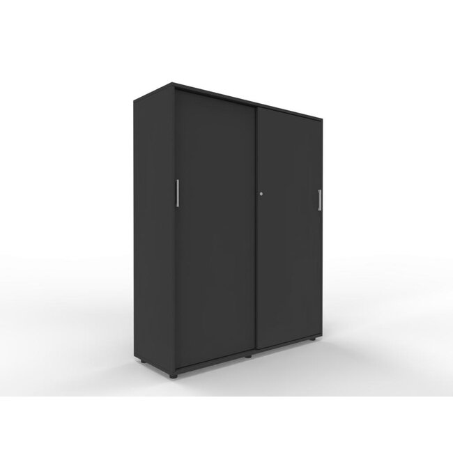 Hochwertiger Schiebetürenschrank – 130 cm breit, 4 Ordnerhöhen, variable Tiefe (42–60 cm)