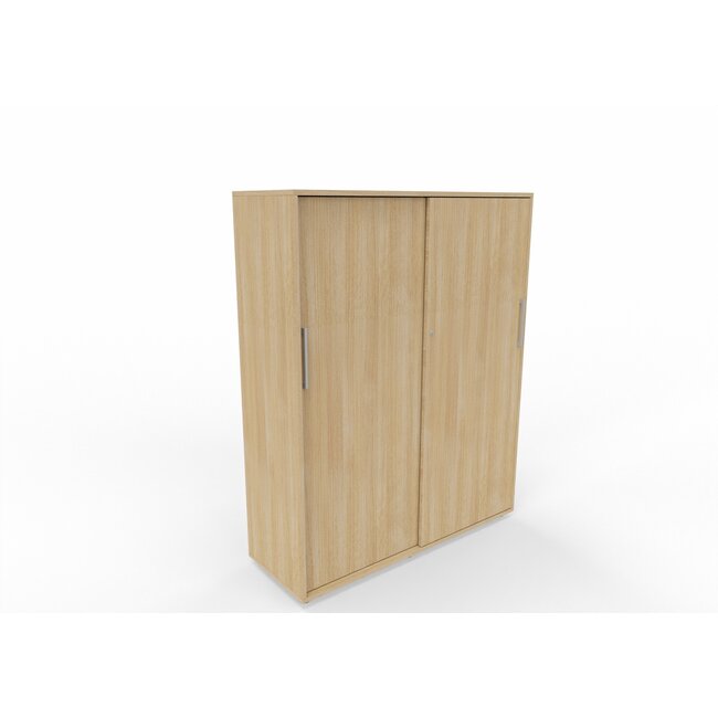 Hochwertiger Schiebetürenschrank – 130 cm breit, 4 Ordnerhöhen, variable Tiefe (42–60 cm)