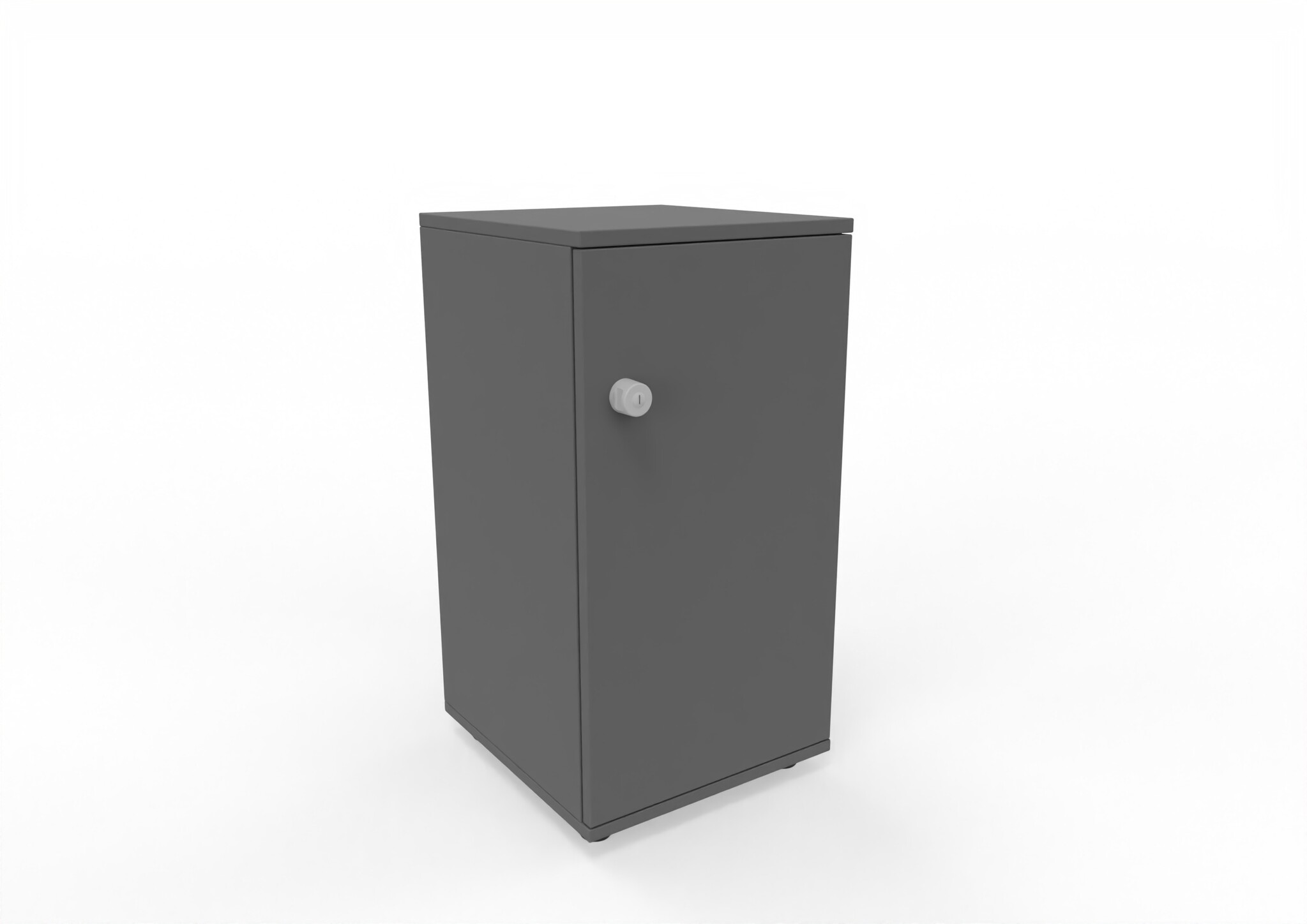 Aktenschrank 2 OH, 50 cm breit in Graphit – schmaler abschließbarer Büroschrank, 77 cm hoch