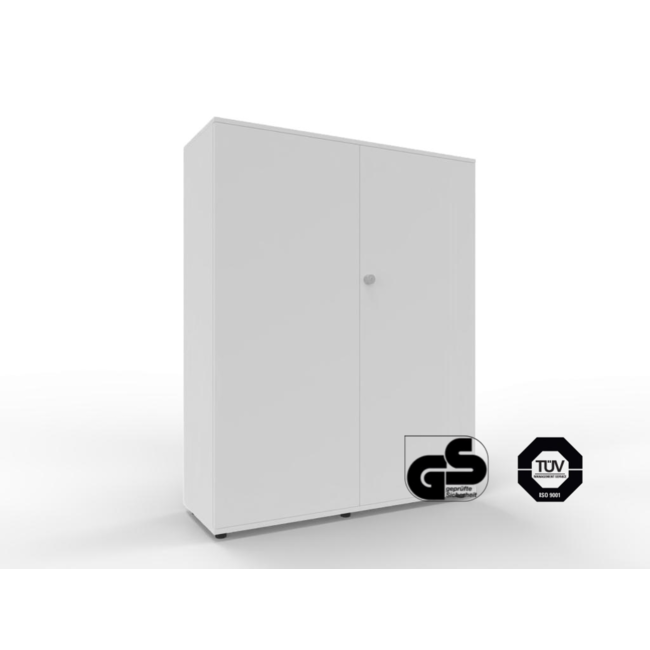 Hochwertiger Drehtürenschrank mit 4 Ordnerhöhen, 110 cm breit, variable Tiefe (42–60 cm)