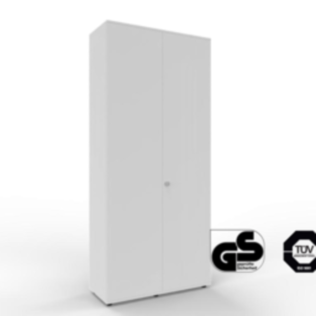 Hochwertiger Drehtürenschrank mit 6 Ordnerhöhen, 80 cm breit, variable Tiefe (42–60 cm)