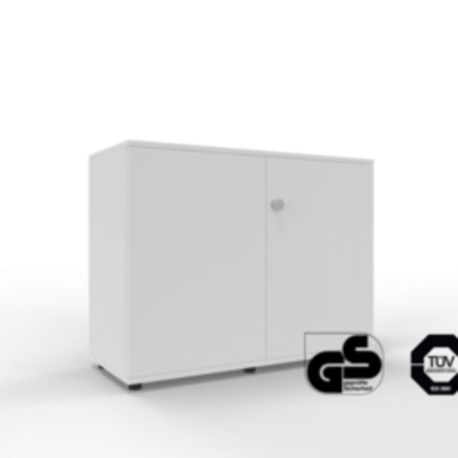 Hochwertiger Drehtürenschrank mit 2 Ordnerhöhen, 80 cm breit, variable Tiefe (42–60 cm)