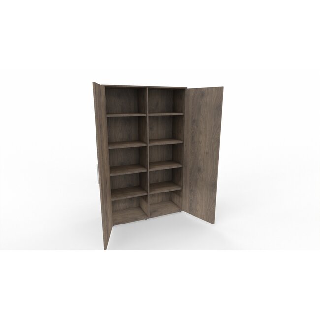 Hochwertiger Drehtürenschrank mit 5 Ordnerhöhen, 110 cm breit, variable Tiefe (42–60 cm)