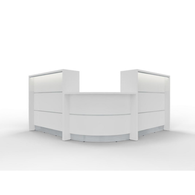 Empfangstheke AS-Line, Rundtheke mit flachem Winkel 240 cm  x 160 cm