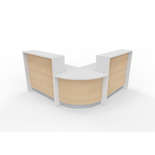 Empfangstheke AS-Line, Rundtheke mit flachem Winkel 240 cm  x 160 cm