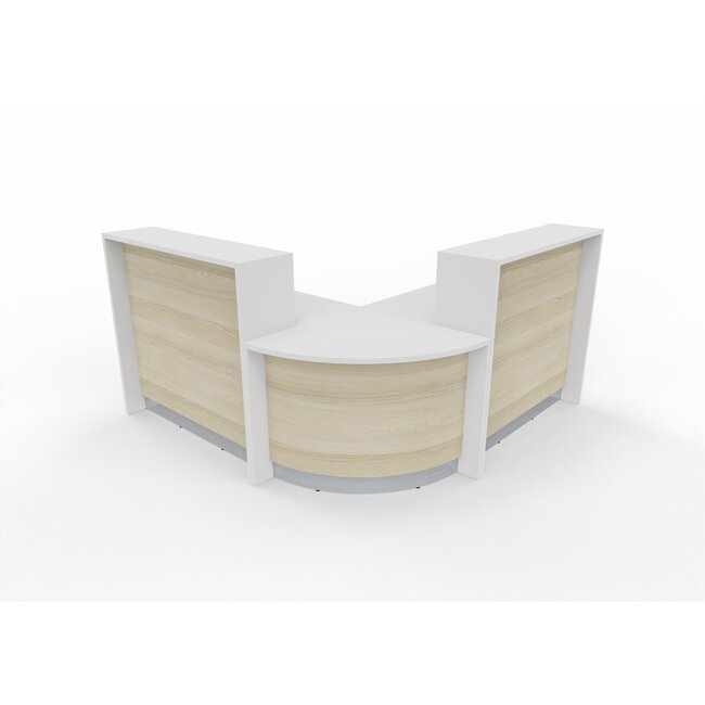 Empfangstheke AS-Line, Rundtheke mit flachem Winkel 240 cm  x 160 cm