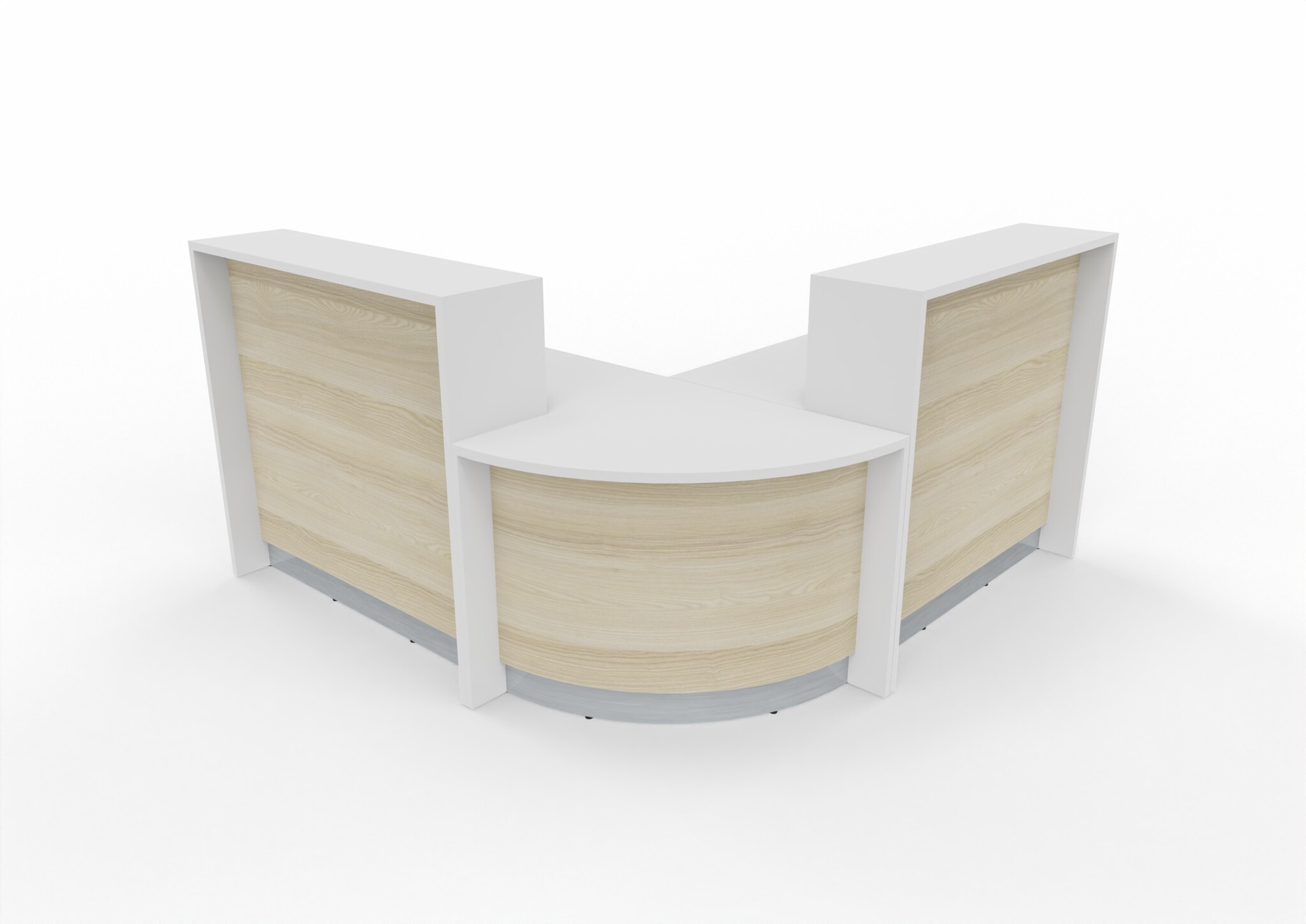 AS-Line Rundtheke mit flachem Winkel 240 cm – AS-Line Empfangstheke