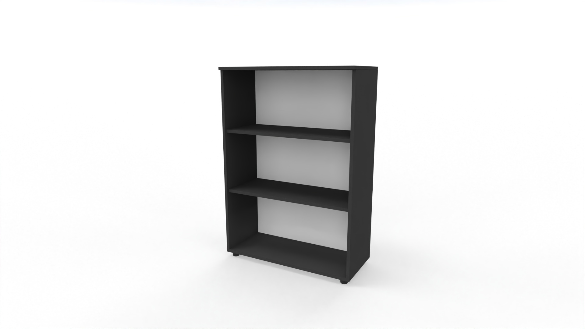 Offenes Büroregal 3 OH 80 cm breit in Schwarz für Ordner
