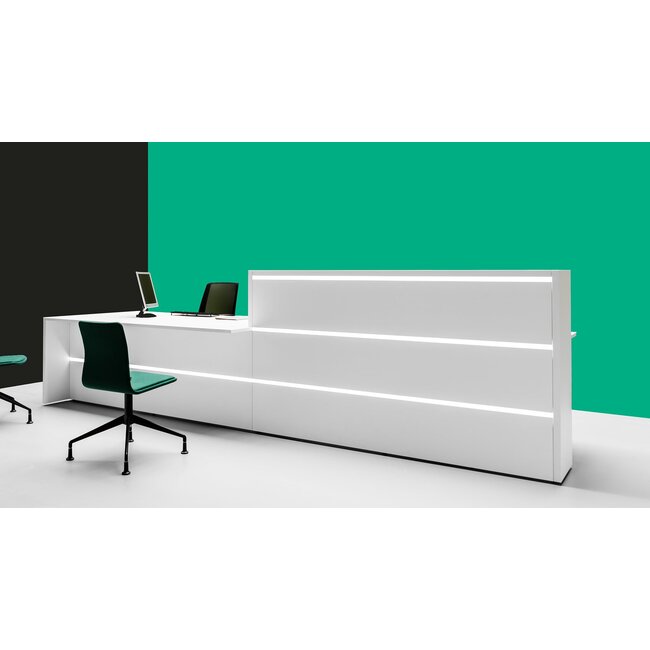 Tresta 160 cm – Empfangstresen konfigurierbar in 4 Farben