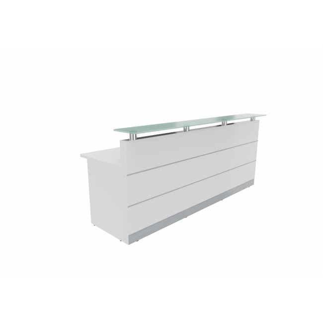 Perfect 240 cm – Empfangstheke mit Glasaufsatz, konfigurierbar