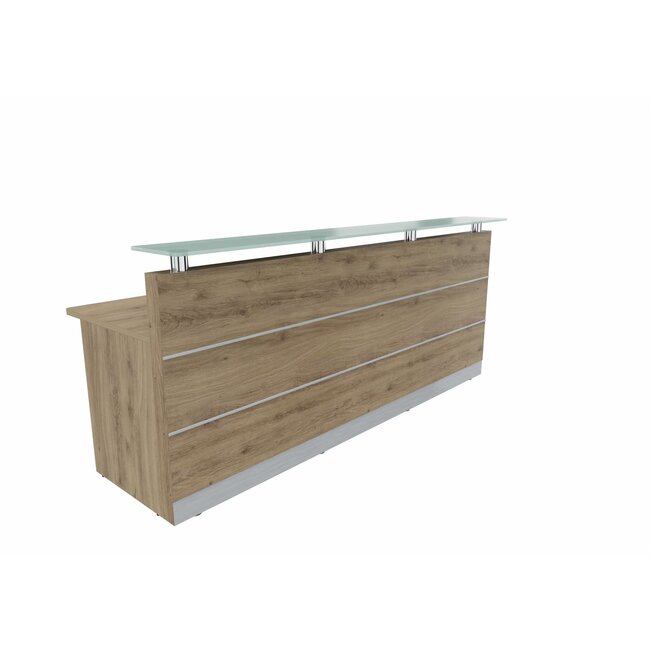 Perfect 240 cm – Empfangstheke mit Glasaufsatz, konfigurierbar