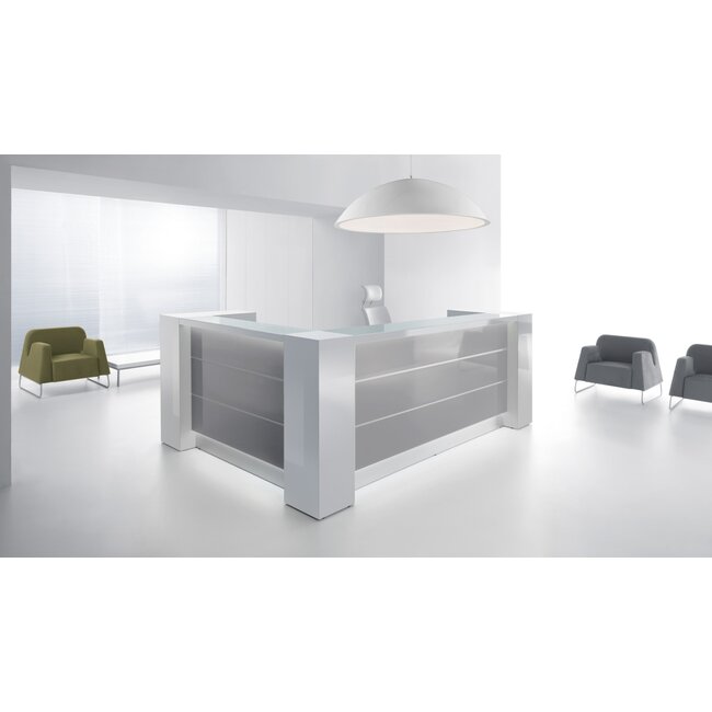 Gerade Empfangstheke Vale 216 cm breit, mit Beraterplatz