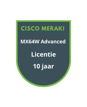 Cisco Meraki MX64W Advanced Security Licentie 10 jaar Cisco Meraki MX64W Advanced Security Licentie 10 jaar