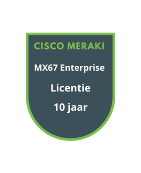 Cisco Meraki MX67 Enterprise Licentie 10 jaar Cisco Meraki MX67 Enterprise Licentie 10 jaar