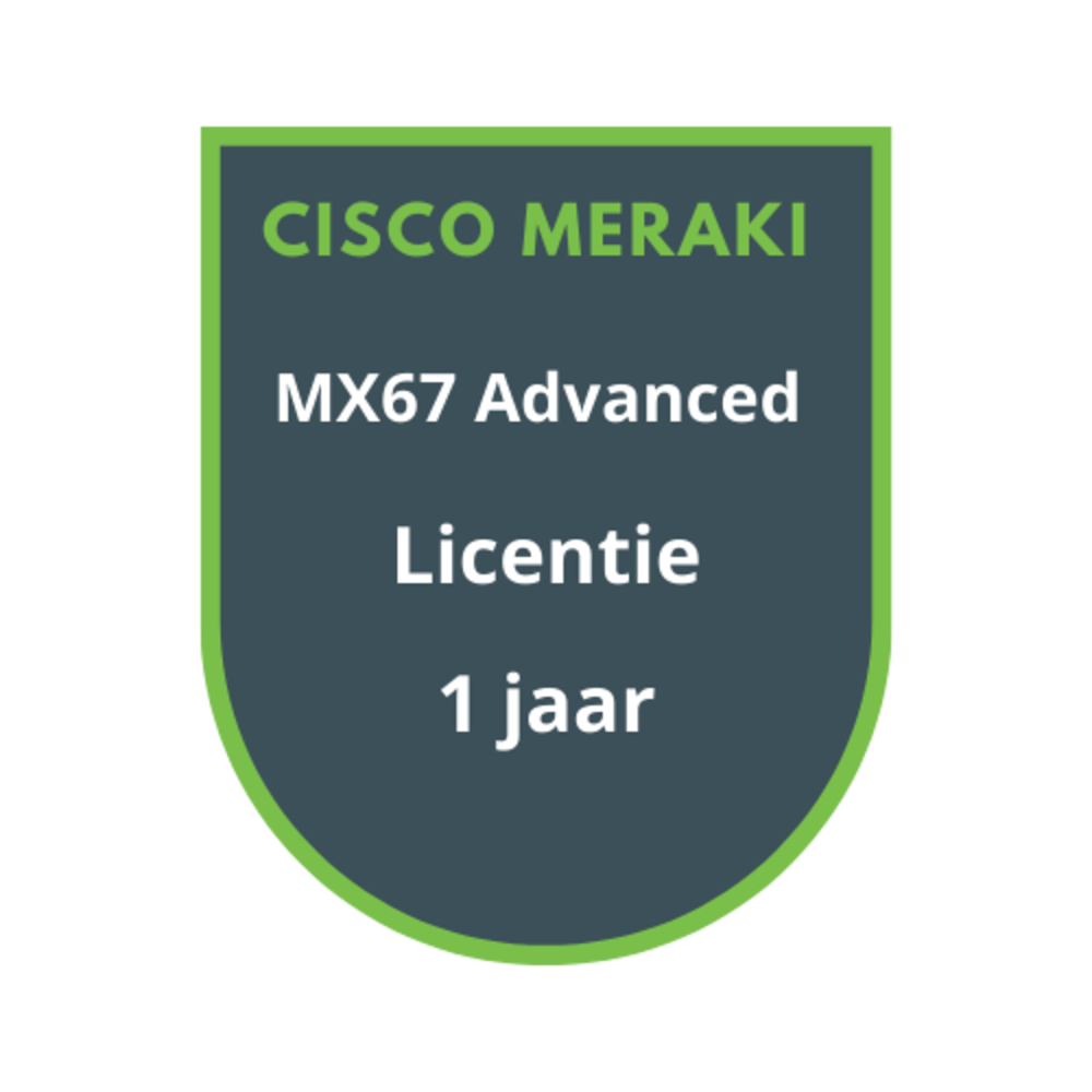 Cisco Meraki MX67 Advanced Security Licentie 1 jaar