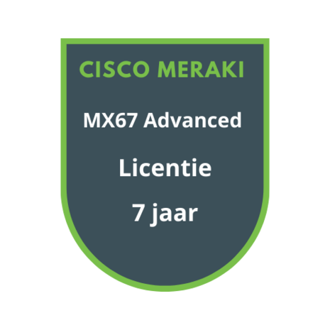Cisco Meraki MX67 Advanced Security Licentie 7 jaar