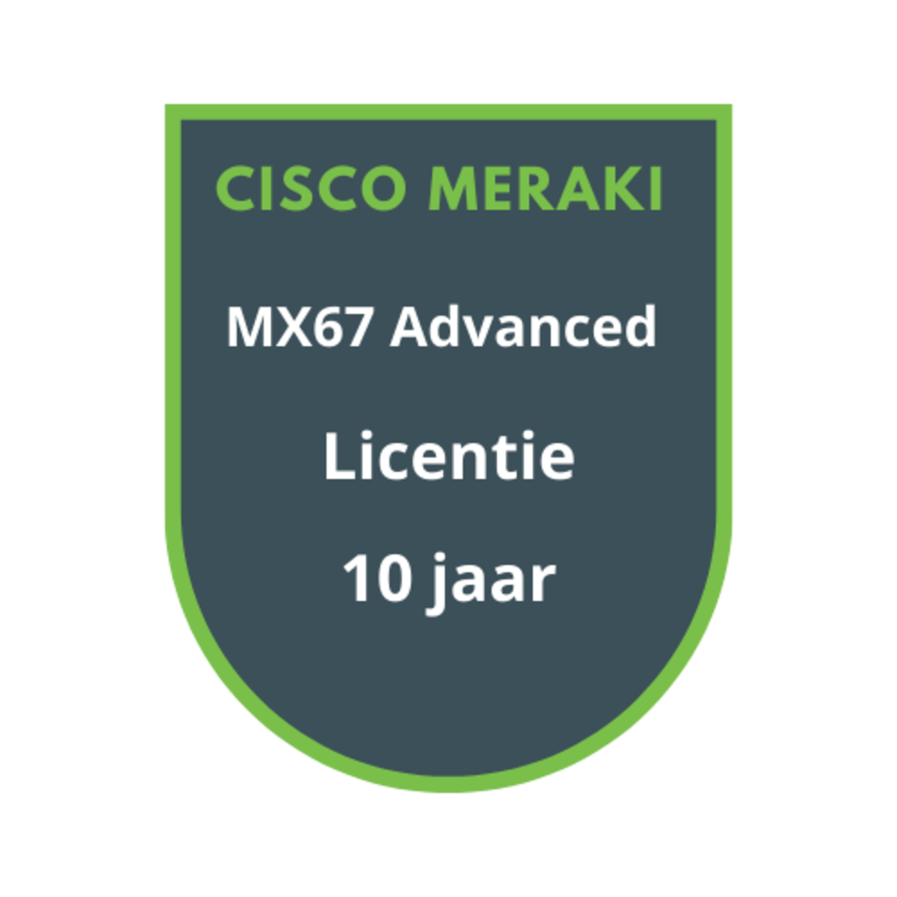 Cisco Meraki MX67 Advanced Security Licentie 10 jaar