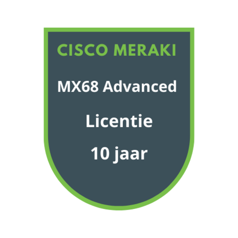 Cisco Meraki MX68 Advanced Security Licentie 10 jaar
