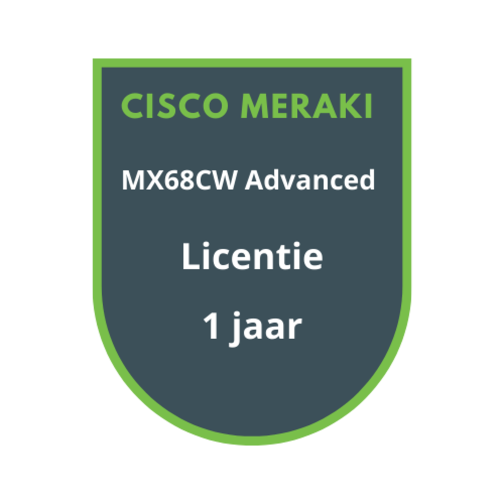 Cisco Meraki MX68CW Advanced Security Licentie 1 jaar