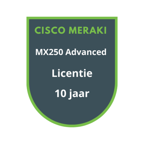 Cisco Meraki MX250 Advanced Security Licentie 10 jaar