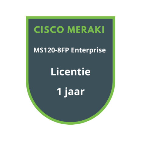 Cisco Meraki MS120-8FP Enterprise Licentie 1 jaar