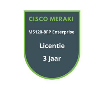 Cisco Meraki Cisco Meraki MS120-8FP Enterprise Licentie 3 jaar