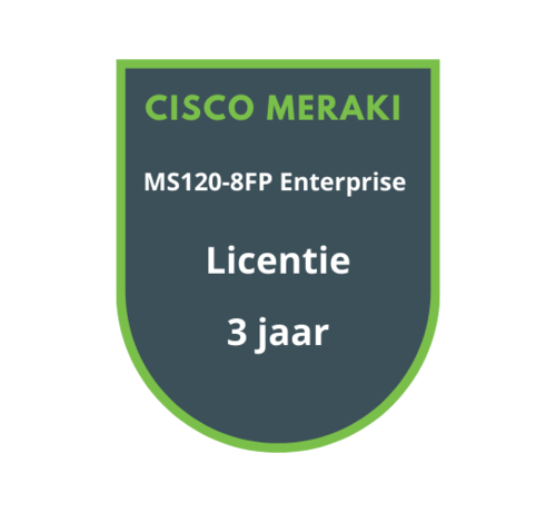 Cisco Meraki Cisco Meraki MS120-8FP Enterprise Licentie 3 jaar