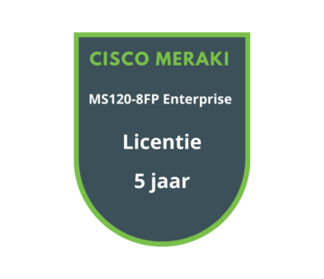 Cisco Meraki Cisco Meraki MS120-8FP Enterprise Licentie 5 jaar