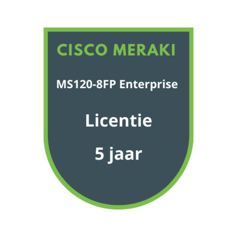 Cisco Meraki MS120-8FP Enterprise Licentie 5 jaar