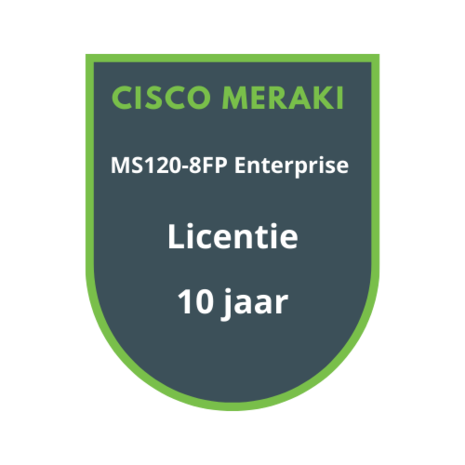 Cisco Meraki MS120-8FP Enterprise Licentie 10 jaar