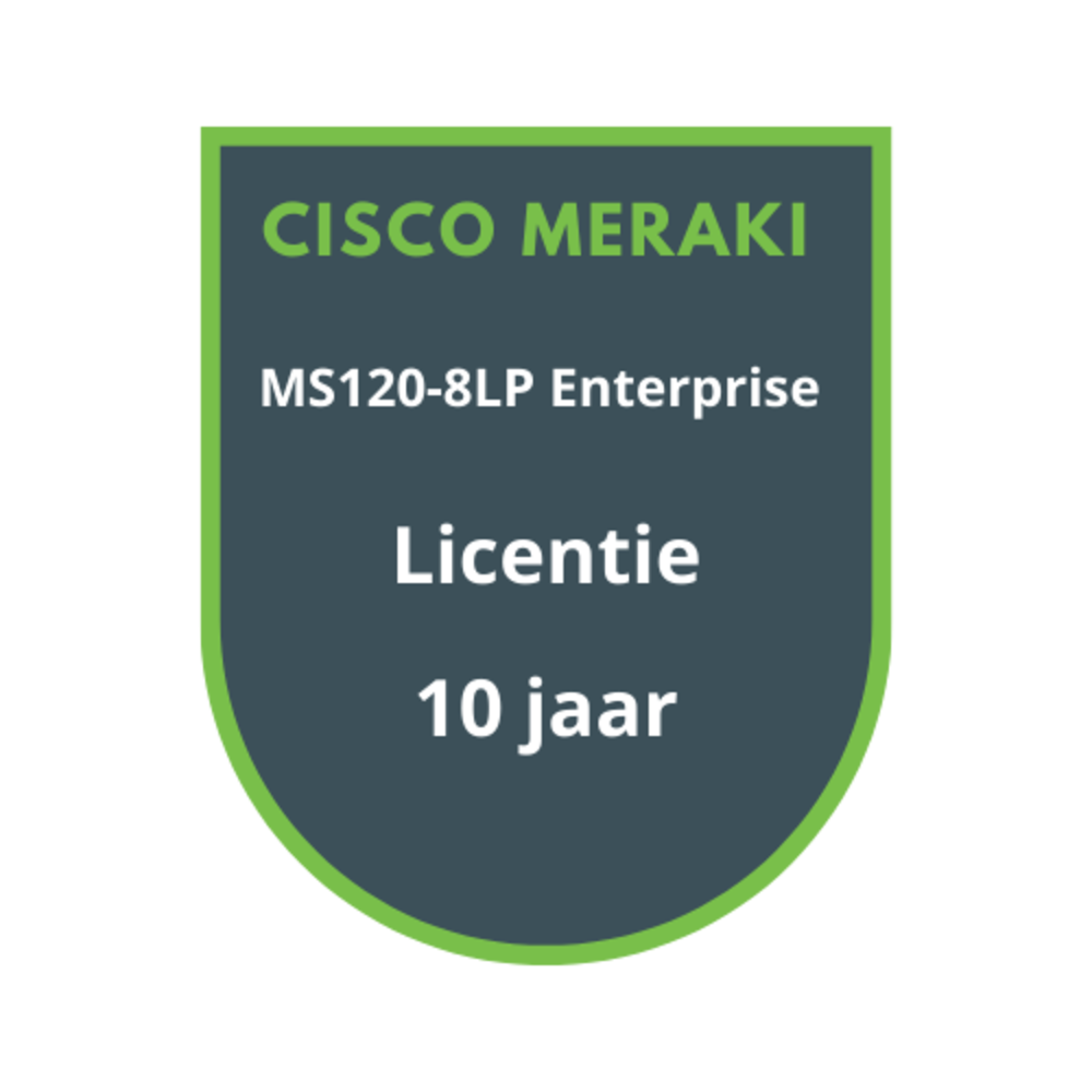Cisco Meraki MS120-8LP Enterprise Licentie 10 jaar