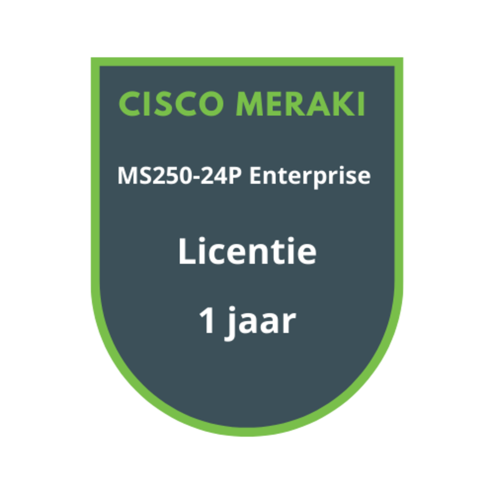Cisco Meraki MS250-24P Enterprise Licentie 1 jaar