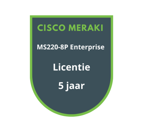 Cisco Meraki Cisco Meraki MS220-8P Licentie 5 jaar