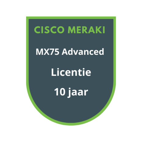 Cisco Meraki MX75 Advanced Licentie 10 jaar